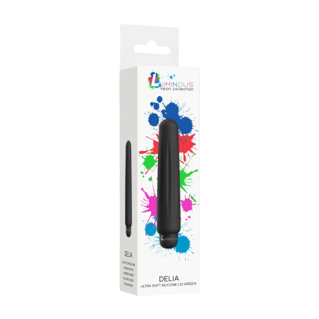 Delia - ABS Bullet With Sleeve - 10-Speeds - Black