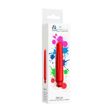 Delia - ABS Bullet With Sleeve - 10-Speeds - Red
