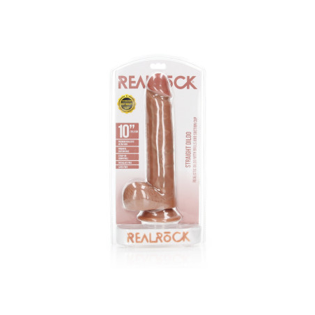 Straight Realistic Dildo Balls Suction Cup - 10""/ 25,5 cm
