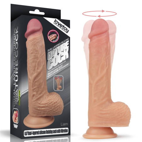 8.5" Dual layered Silicone Rotating Nature Cock Liam