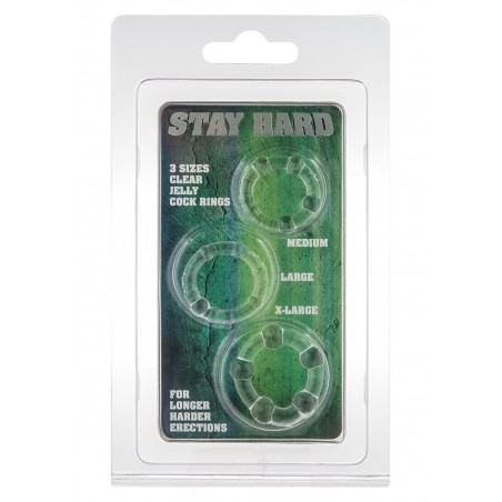 Pierścień-STAY HARD - THREE RINGS - CLEAR