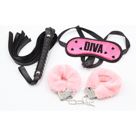Fetish Fever - Bondage Set - 3 pieces - Pink/Black