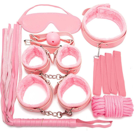 Fetish Fever - Bondage Set - 7 pieces - Pink