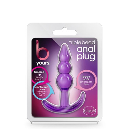 B YOURS TRIPLE BEAD ANAL PLUG PURPLE