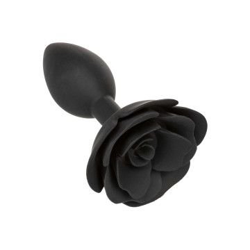 Large Rose Anal Plug Black