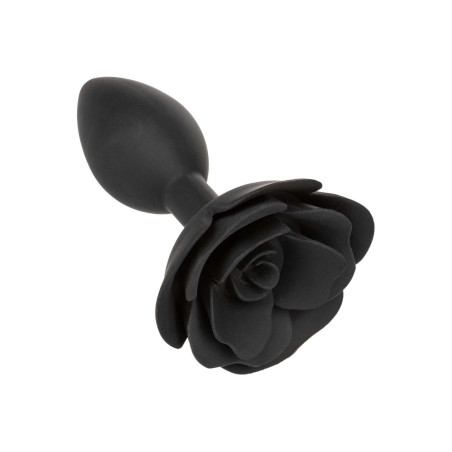 Large Rose Anal Plug Black