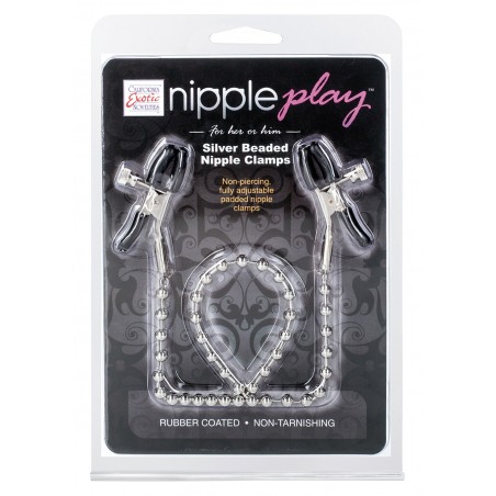 Stymulator-NIPPLE CLAMPS SILVER BEADED