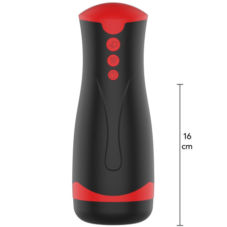 Masturbator Vibrating&Squeeze Black