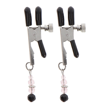 Adjustable Clamps With Beads Silver