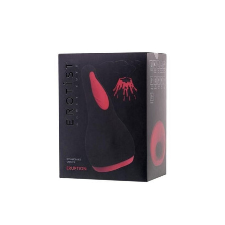 EROTIST Eruption Rechargeable masturbator, Silicone, Black, 18.5 cm.