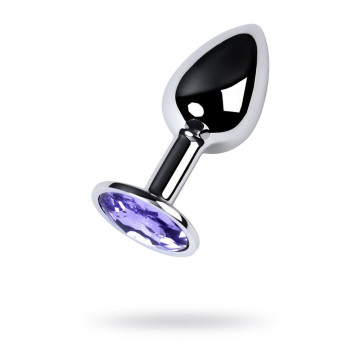 Silver anal plug with gem,...