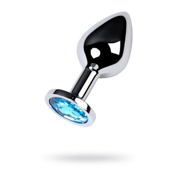 Silver anal plug with gem,...