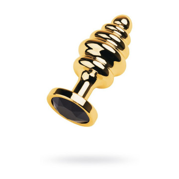 Golden anal plug with black...