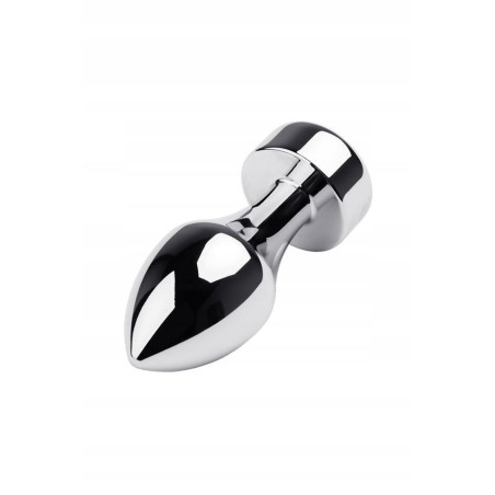 Silver anal plug TOYFA Metal with white round-shaped gem