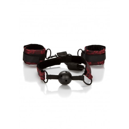 Knebel-SCANDAL BREATHABLE BALL GAG W CUFFS