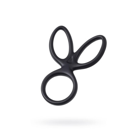 A-TOYS Triple penis ring KRAKEN, silicone, black, 10 cm