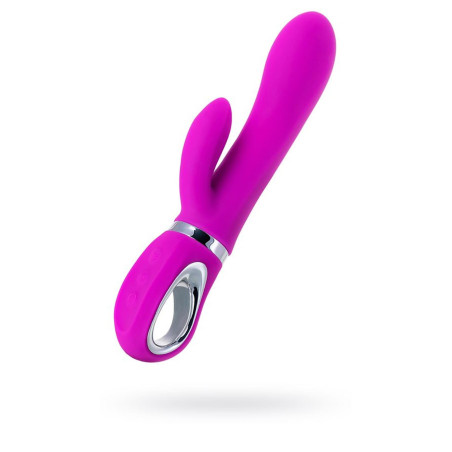 JOS JOLY, Vibrator with clitoral stimulator with WOW mode, silicone, fuchsia, 19.6 cm