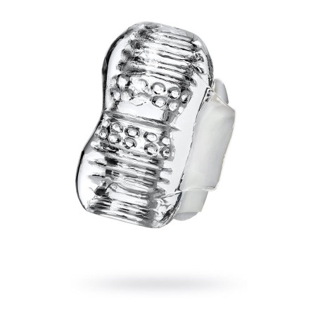 Lingam Khani, Vibrating Masturbator, TPE, Transparent, 9 cm