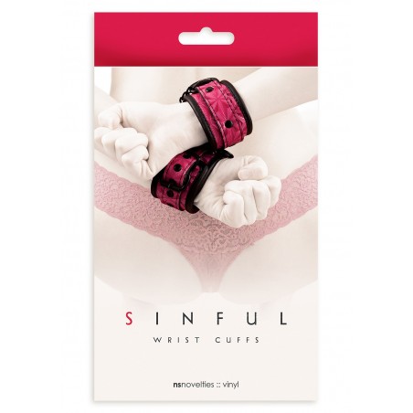Kajdanki-SINFUL WRIST CUFFS PINK