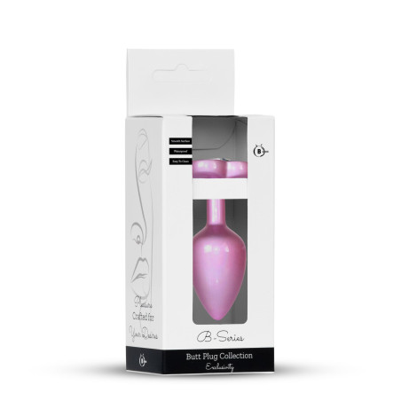 Plug-Jewellery Pearl Pink Heart PLUG- Clear S