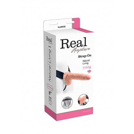 Proteza-VIBRATORE STRAP ON CAVO REAL RAPTURE 8 FLESH WITH BALLS