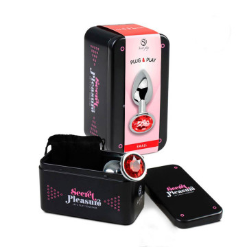 RED JEWELLED METAL BUTT PLUG S