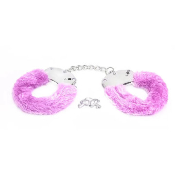 Metal handcuffs with pink...