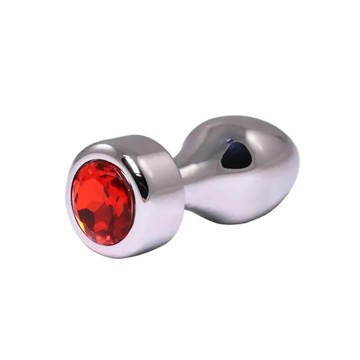 Silver Butt Plug with Red...
