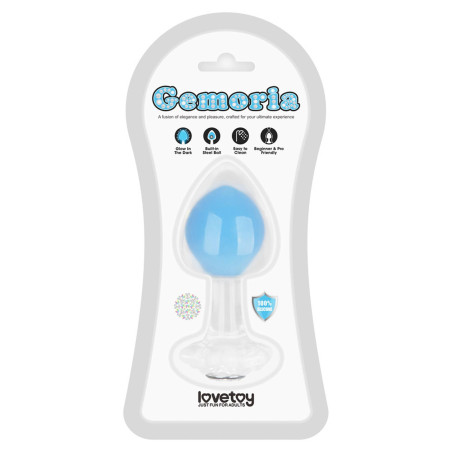 Gemoria Silicone Butt Plug (Glow-In-The-Dark) - blue