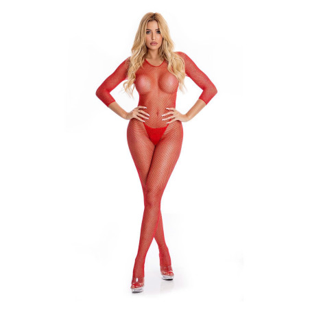 RISQUE CROTCHLESS BODYSTOCKING RED, M/L