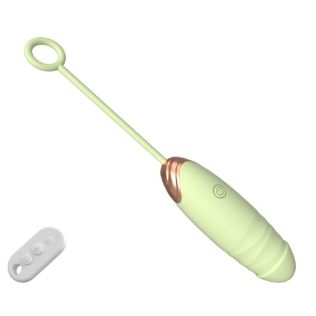 Vibrating Silicone Love EGG USB 7 vibration and thrust functions / Remote control Green