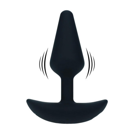 Classic Vibrating Silicone Anal Plug - S - Black