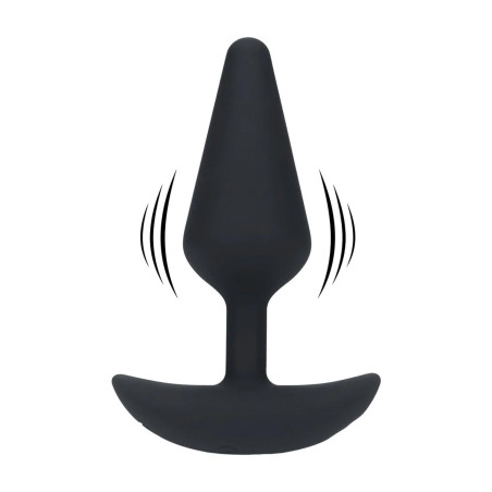Classic Vibrating Silicone Anal Plug - M - Black