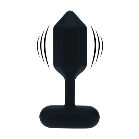 Hexagonal Vibrating Silicone Anal Plug - S - Black