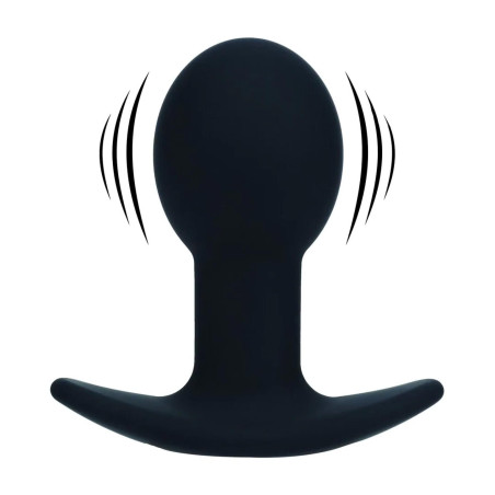 Single Bulb Vibrating Silicone Anal Plug - Black