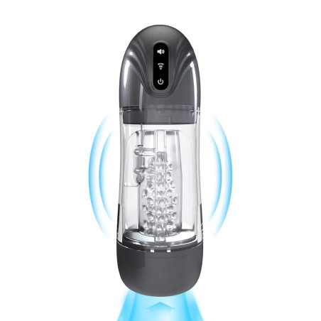 SonicPull - Suction and Vibration Masturbator Pump - Multimedia Enhanced - Gun Metal