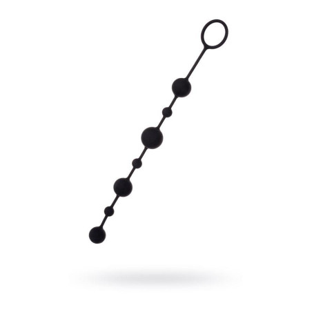 Anal beads Toyfa A-toys Coron, with balls, silicone, black, 35,9 cm