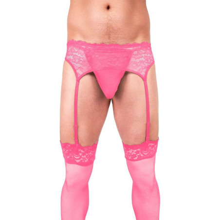 Prowler Pink Lace Garter Set Large
