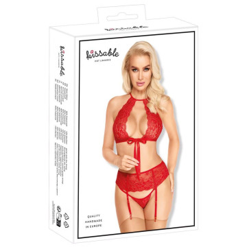 Suspender set red L/XL