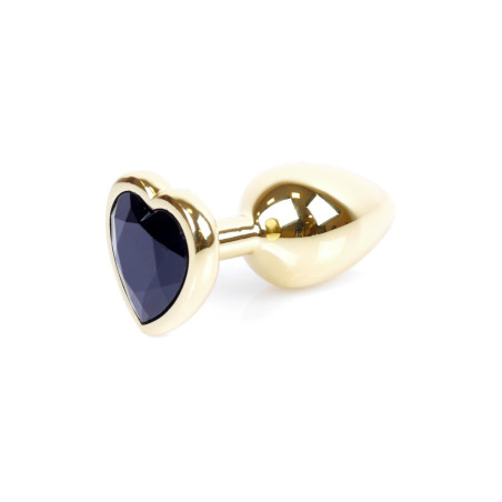 Plug-Jewellery Gold Heart PLUG- Black