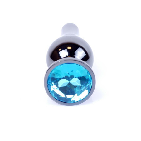 MyLove Toys - Jewellery Dark Silver BUTT PLUG- Light Blue