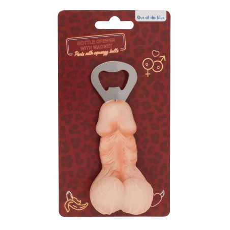 Otwieracz do Butelek Penis z Magnesem i Miękkimi Jądrami Antystresowymi