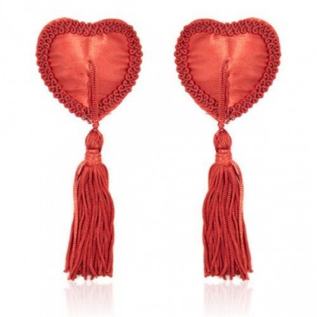 Bielizna - Heart Nipples Tassels RED