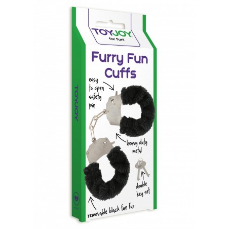 Kajdanki-FURRY FUN CUFFS BLACK PLUSH
