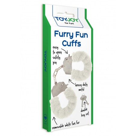 Kajdanki-FURRY FUN CUFFS WHITE PLUSH