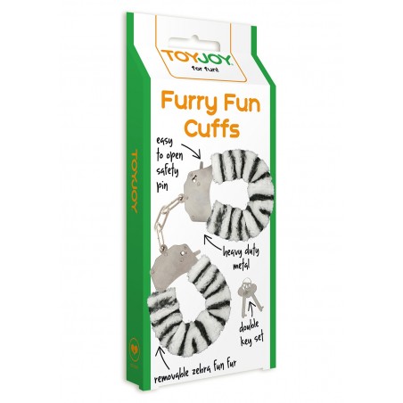 Kajdanki-FURRY FUN CUFFS ZEBRA PLUSH
