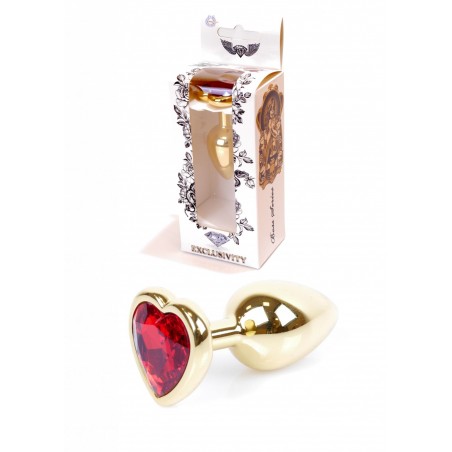 Plug - Jawellery Gold Heart PLUG- Red