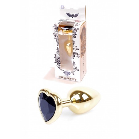 Plug - Jawellery Gold Heart PLUG- Black