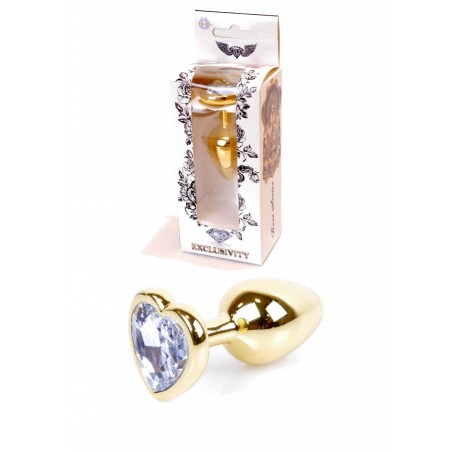 Plug - Jawellery Gold Heart PLUG- Clear