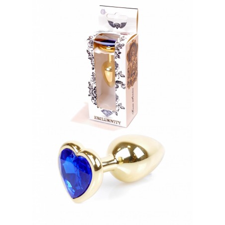 Plug - Jawellery Gold Heart PLUG- Dark Blue
